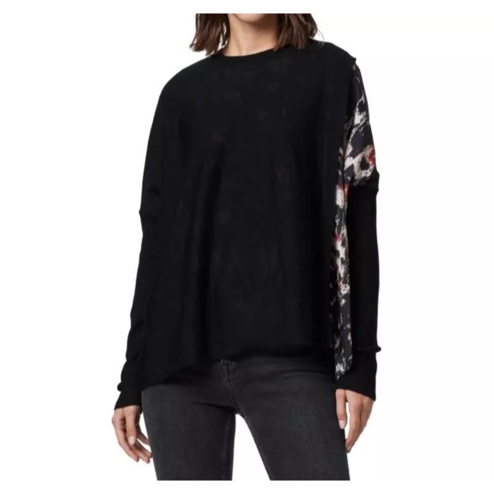 NWT ALLSAINTS Black Koko Wing Wrap Jumper